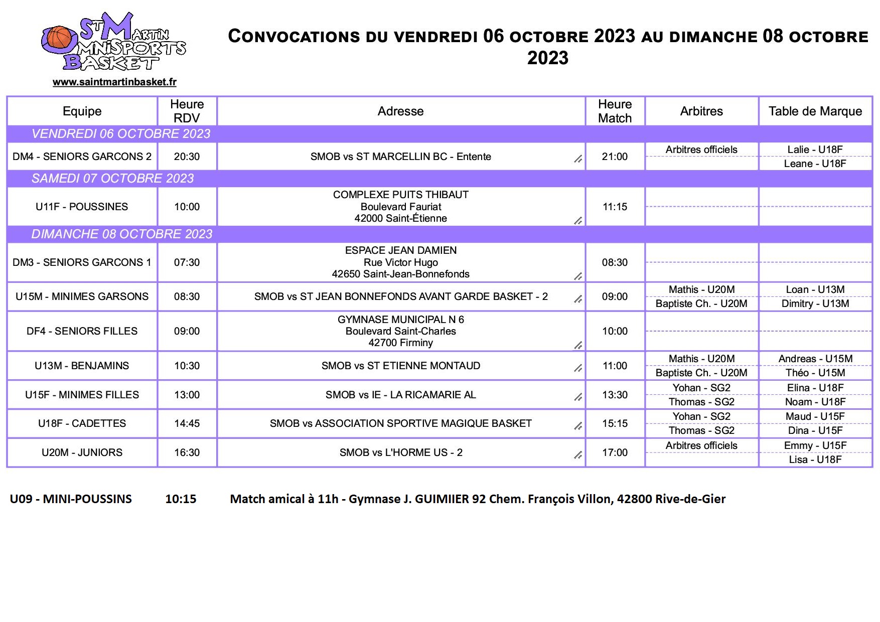 CONVOCATIONS WEEK-END DU 06-07-08 OCTOBRE 2023 post thumbnail image